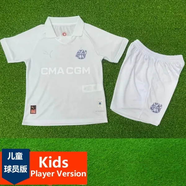 24-25 Marseille White 125th Anniversary Kids Player Version Soccer Jersey (球员童装)