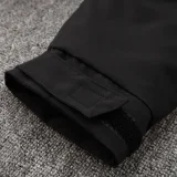 24-25 Black Hooded Windbreaker Fabric Cotton Coat  #G229光板