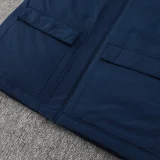 24-25 Royal Blue Hooded Windbreaker Fabric Cotton Coat #G263光板