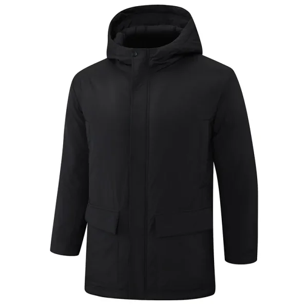 24-25 Black Hooded Windbreaker Fabric Cotton Coat #G264光板