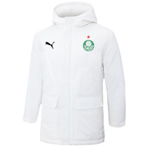 24-25 Palmeiras White Hooded Windbreaker Fabric Cotton Coat #G235