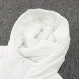 24-25 White Hooded Windbreaker Fabric Cottonm Coat  #G262 光板