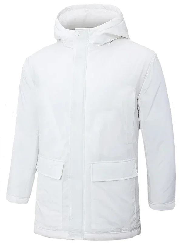 24-25 White Hooded Windbreaker Fabric Cottonm Coat  #G262 光板