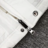 24-25 White Hooded Windbreaker Fabric Cottonm Coat  #G262 光板