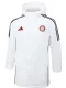 24-25 Bayern White Hooded Windbreaker Fabric Cotton Coat #G197