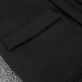 24-25 Black Hooded Windbreaker Fabric Cotton Coat #G264光板