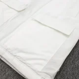 24-25 Man City White Hooded Windbreaker Fabric Cotton Coat  #G240（绿彪标)