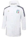24-25 Italy White Hooded Windbreaker Fabric Cotton Coat #G222