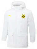 24-25 Dortmund White Hooded Windbreaker Fabric Cotton Coat #G251