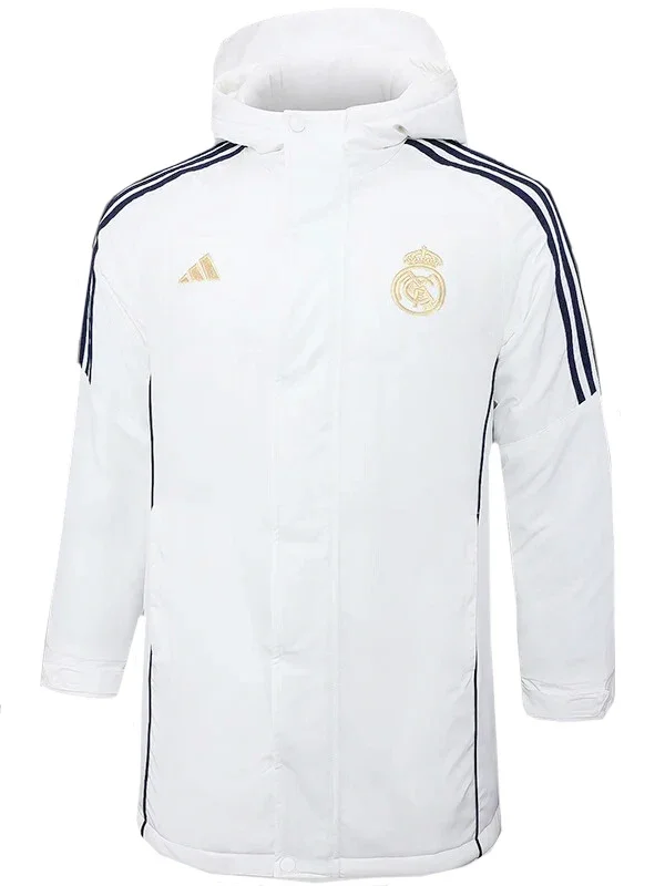 24-25 RMA White Hooded Windbreaker Fabric Cotton Coat #G208(金标)