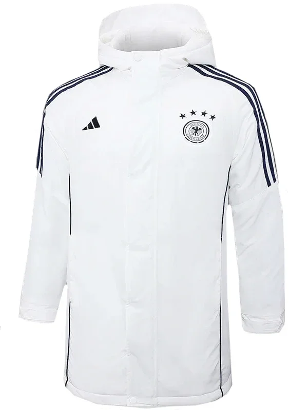 24-25 Germany White Hooded Windbreaker Fabric Cotton Coat #G202