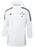 24-25 Cruzeiro White Hooded Windbreaker Fabric Cotton Coat #G213