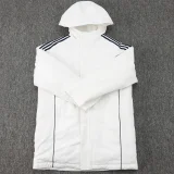 24-25 Flamengo White Hooded Windbreaker Fabric Cotton Coat #G205(黑标)