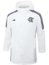 24-25 Flamengo White Hooded Windbreaker Fabric Cotton Coat #G205(黑标)