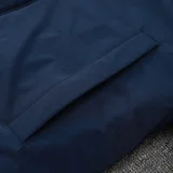 24-25 Dortmund Royal Blue Hooded Windbreaker Fabric Cotton Coat #G252