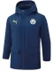 24-25 Man City Royal Blue Hooded Windbreaker Fabric Cotton Coat #G238(白绿标）