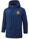 24-25 Marseille Royal Blue Hooded Windbreaker Fabric Cotton Coat #G244(橙标)