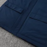 24-25 Dortmund Royal Blue Hooded Windbreaker Fabric Cotton Coat #G252