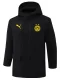 24-25 Dortmund Black Hooded Windbreaker Fabric Cotton Coat #G250