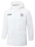 24-25 Napoli White Hooded Windbreaker Fabric Cotton Coat #G237
