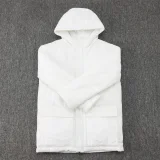 24-25 Napoli White Hooded Windbreaker Fabric Cotton Coat #G237