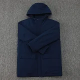 24-25 Dortmund Royal Blue Hooded Windbreaker Fabric Cotton Coat #G252