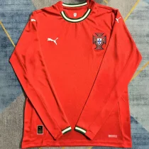 25-26 Portugal Home Long Sleeve Soccer Jersey (长袖) 