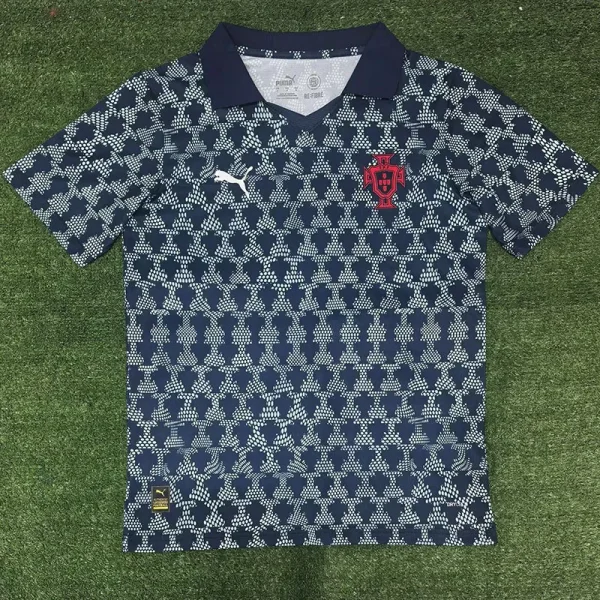 25-26 Portugal Grey Black Training Shirts 