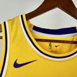 22-23 Lakers DONCIC #77 Yellow Top Quality Hot Pressing NBA Jersey(圆领)