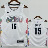 24-25 Nuggets JOKIC #15 White City Edition Top Quality Hot Pressing NBA Jersey