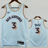 24-25 SA Spurs PAUL #3 Light blue City Edition Top Quality Hot Pressing NBA Jersey