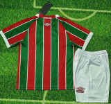 25-26 Fluminense Home Kids Soccer Jersey