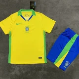 25-26 Brazil  Home Kids Soccer Jersey