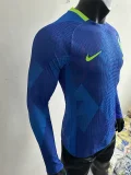 25-26 Brazil W Away Long Sleeve Player Version Soccer Jersey (长袖球员)(带星)