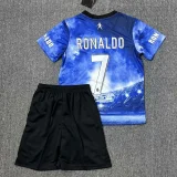 25-26 RONALDO #7 Blue Special Edition Kids Soccer Jersey