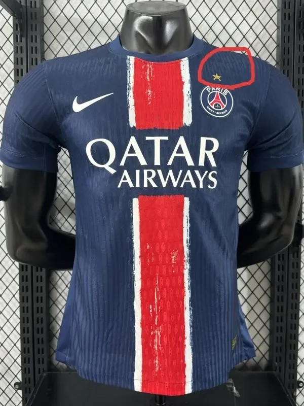 24-25 PSG Home（Have One Stars) Player Version Soccer Jersey (前带星)