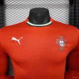 25-26 Portugal Home Long Sleeve Player Version Soccer Jersey (长袖球员)(PM)