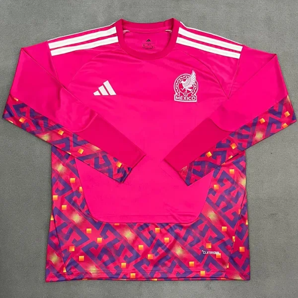2026 Mexico Pink Red Goalkeeper Long Sleeve Soccer Jersey (长袖)