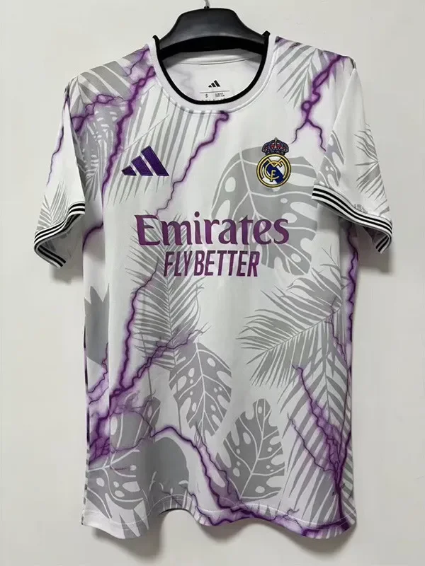 25-26 RMA White Special Edition Fans Training Shirts (闪电紫)