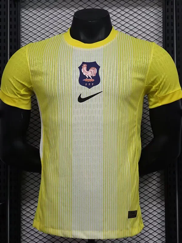 2025 France Yellow Goalkeeper Player Version Soccer Jersey