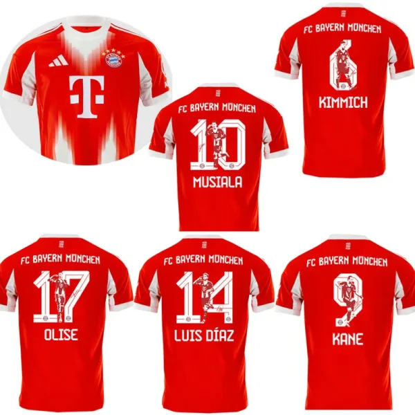 25-26 Bayern Home Print Special Edition Photo Number Fans Soccer Jersey