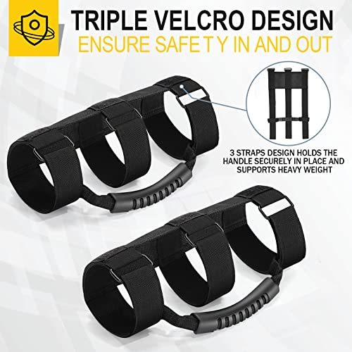 moveland Grab Bar Handle Compatible with Wrangler, UTV,Quad Gear(4-Pack) Fits 1 1/2 to 3 Inch Roll Bars, Heavy Duty Grip Handles,Easy-to-Fit 3 Straps Design