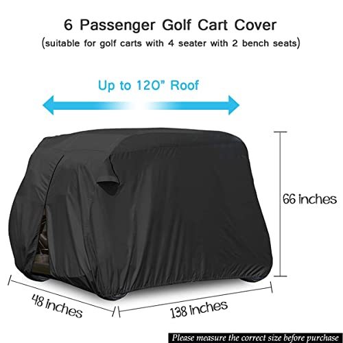 moveland 2/4/6 Passenger Golf Cart Cover Outdoor Accessories|Dust-Proof Anti-UV, Extra PVC Coating Custom Cart Cover for EZ GO, Club Car, Yamaha…