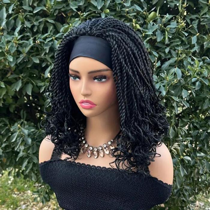 Heat-Resistant Braided Bob Headband Wig – Natural-Looking Easy-Wear Synthetic Hairpiece for Daily Use and Special Events