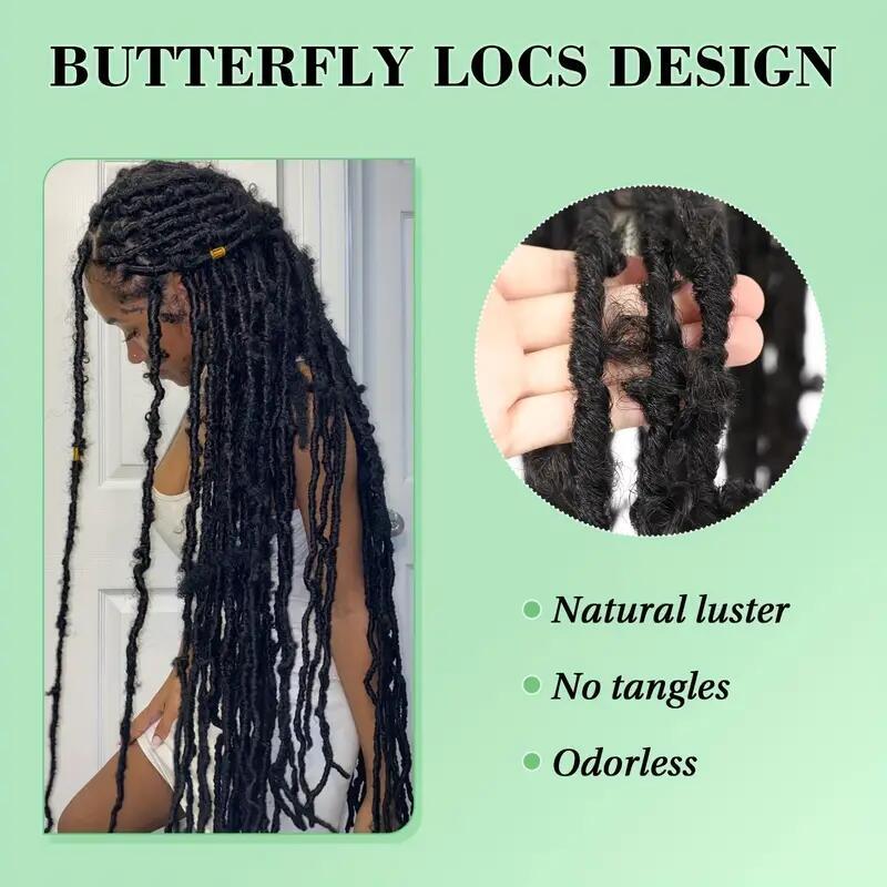 Easy-Style Chic 47” Women's Lightweight Faux Locs Wig - Full Lace Natural Knotless Braids