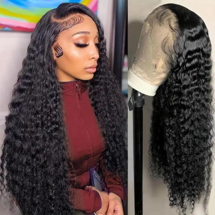 Brazilian Virgin Deep Wave Wig for Women – Glueless 150% Density, Natural Hairline with Baby Hair, Versatile for All Occasions – Natural Color