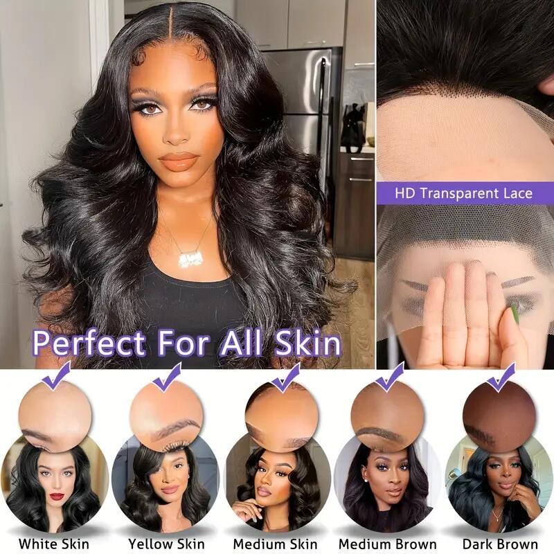 Elegant 150% Density 13x4 Lace Front Human Hair Wig: Fuller Look Body Wave, Natural Hairline 16-36” - Perfect for Elegant African Women