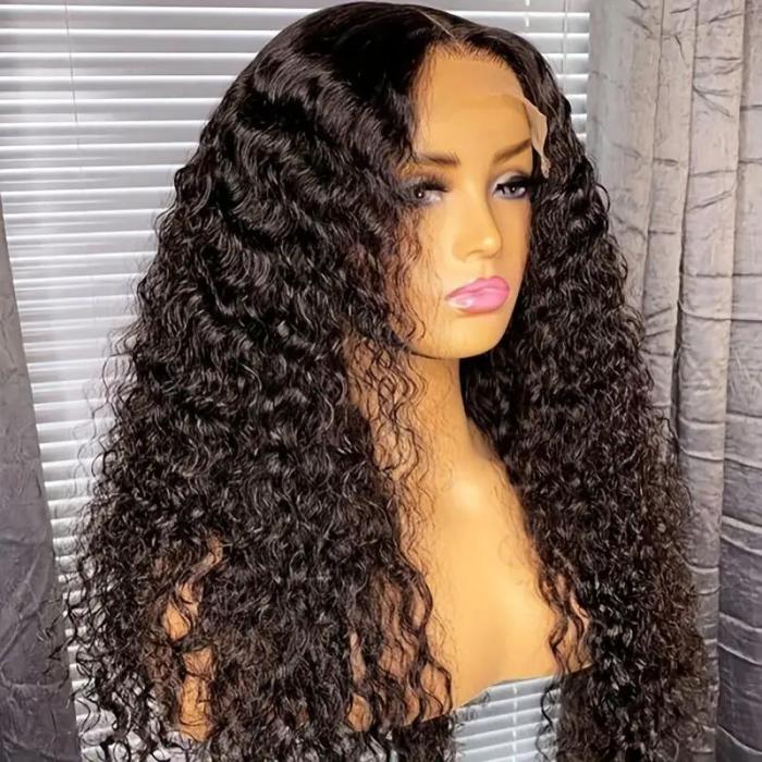 13x4 Curly Lace Front Wigs Human Hair 180% Density Deep Curly HD Lace Frontal Wigs Human Hair Curly Human Hair Wigs For Women 10A Glueless Wigs Human Hair Pre Plucked With Baby Hair