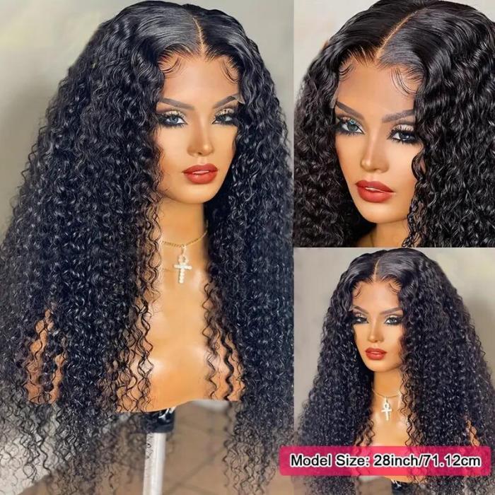 13x4 Curly Lace Front Wigs Human Hair 180% Density Deep Curly HD Lace Frontal Wigs Human Hair Curly Human Hair Wigs For Women 10A Glueless Wigs Human Hair Pre Plucked With Baby Hair