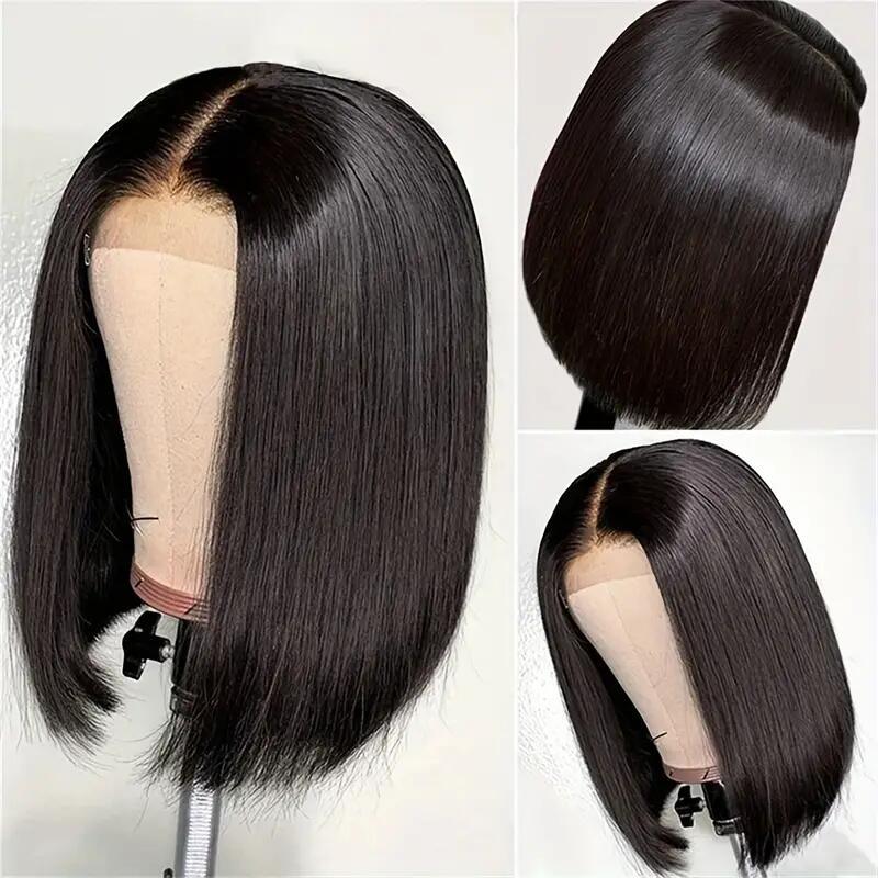HD Transparent Lace Front Bob Wig, 8-34   Natural Hairline Remy Brazilian Hair, Pre-Plucked, 150% Density for a Realistic & Chic Look